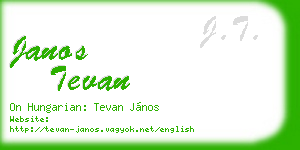 janos tevan business card