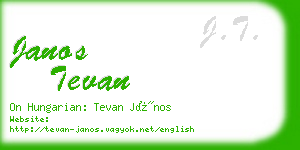 janos tevan business card